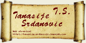 Tanasije Srdanović vizit kartica
